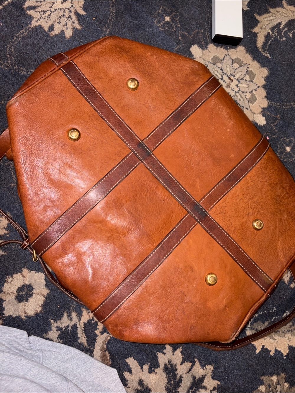 Polo Cognac Brown Leather Travel Duffel - Picture 8 of 9